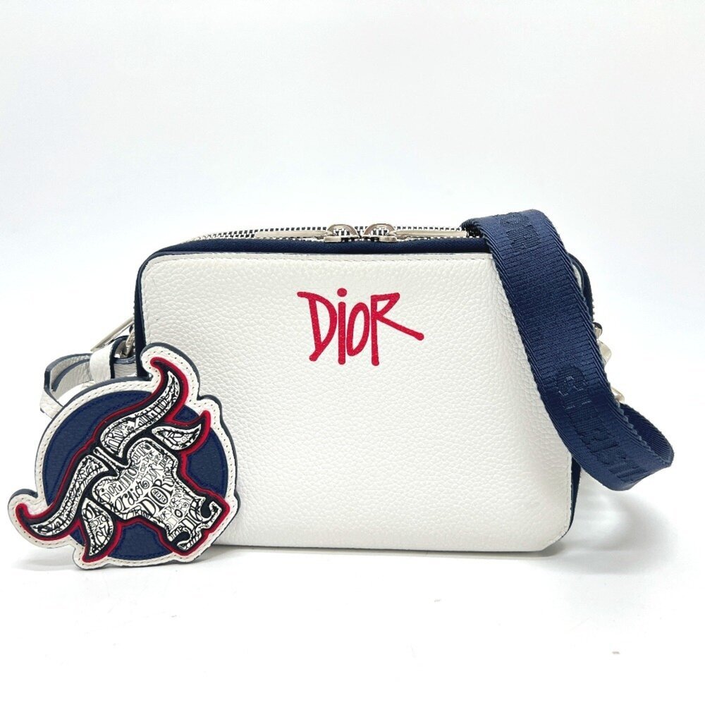 CHRISTIAN DIOR White Leather Shoulder Bag - Picture 1 of 16